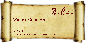 Nérey Csongor névjegykártya